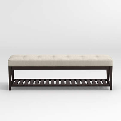 Nash Large Tufted Bench with Slats