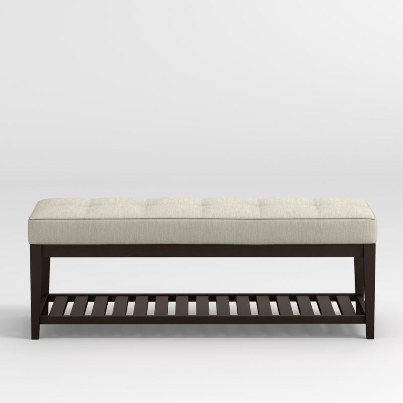 Nash Small Tufted Bench with Slats - image 1 of 6