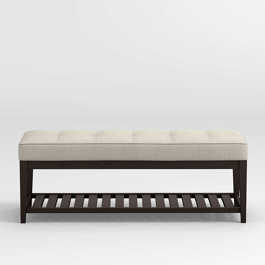 Nash Small Tufted Bench With Slats Reviews Crate And Barrel
