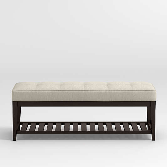 Nash Small Tufted Bench with Slats