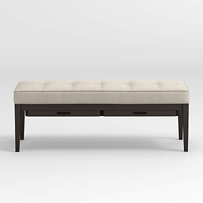 Nash Small Tufted Bench with Tray