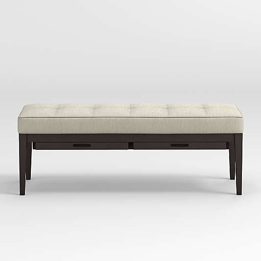 Nash Small Tufted Bench with Tray