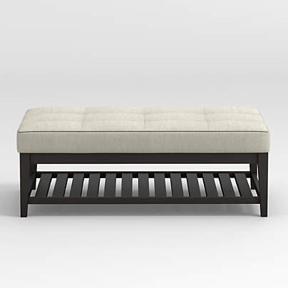 Nash Rectangular Tufted Ottoman with Slats