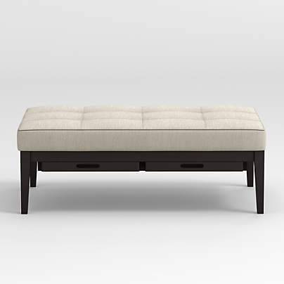 Nash Rectangular Tufted Ottoman with Tray