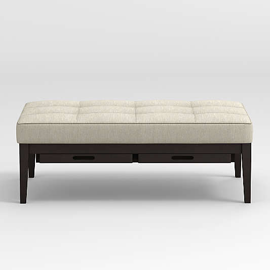 Nash Rectangular Tufted Ottoman with Tray