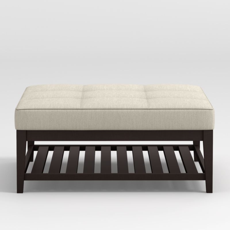 Nash Square Tufted Ottoman with Slats - image 1 of 6