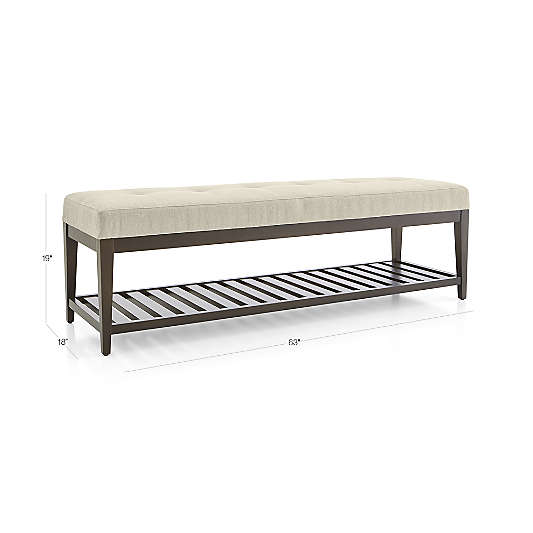 Nash Large Tufted Bench with Slats