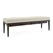 Nash Large Tufted Bench with Tray | Crate & Barrel