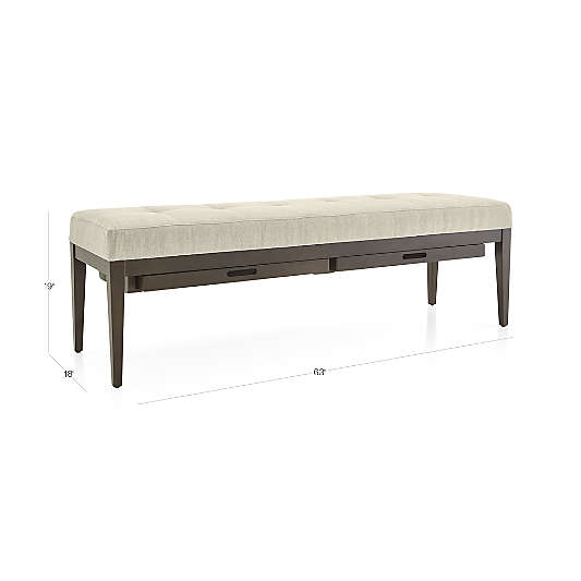 Nash Large Tufted Bench with Tray