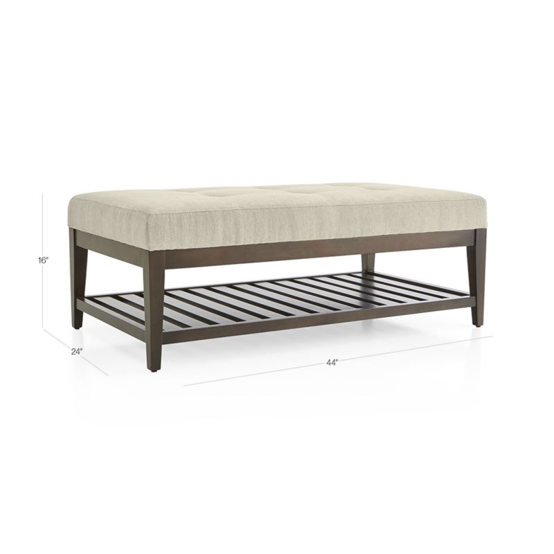 View Nash Rectangular Tufted Ottoman with Slats - image 2 of 5