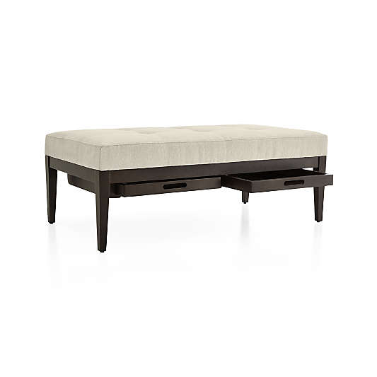 Nash Rectangular Tufted Ottoman with Tray