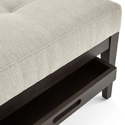 Nash Rectangular Tufted Ottoman with Tray