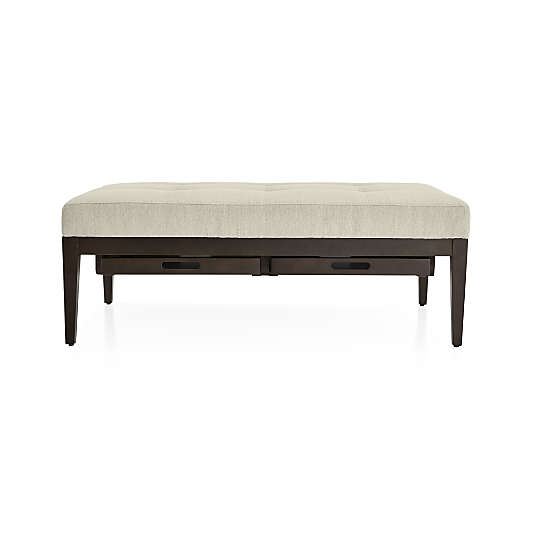 Nash Rectangular Tufted Ottoman with Tray