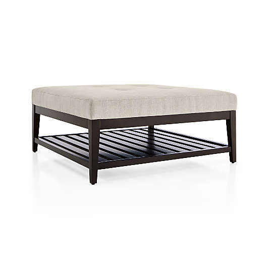 Nash Square Tufted Ottoman with Slats