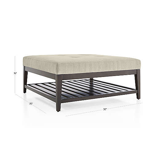 Nash Square Tufted Ottoman with Slats