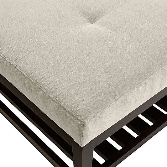 Nash Square Tufted Ottoman with Slats