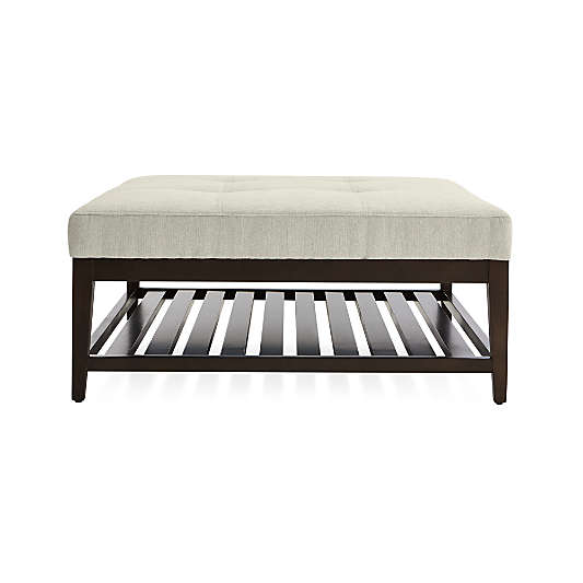 Nash Square Tufted Ottoman with Slats