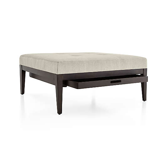 Nash Square Tufted Ottoman with Tray