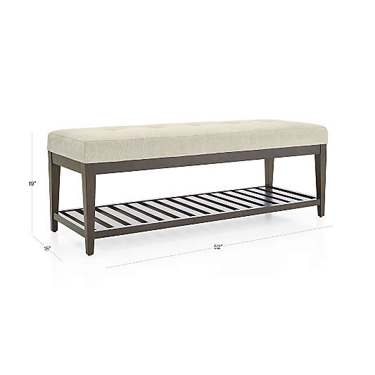 Nash Small Tufted Bench with Slats