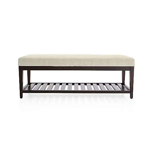 Nash Small Tufted Bench with Slats