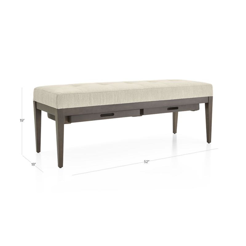 View Nash Small Tufted Bench with Tray - image 2 of 8