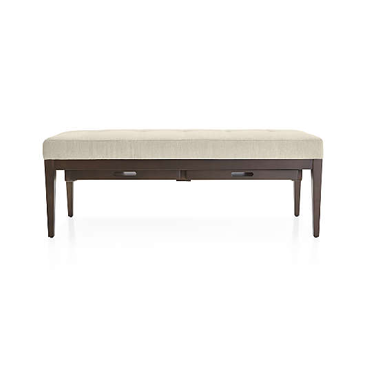 Nash Small Tufted Bench with Tray