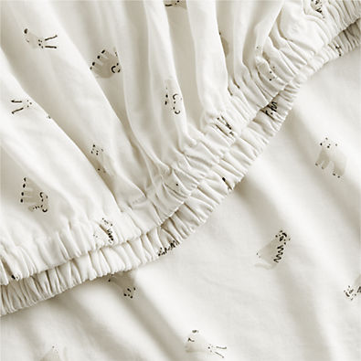 View Baby's First Natural Animal Organic Cotton Heathered Jersey Baby Crib Fitted Sheet details