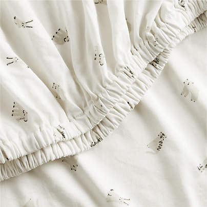 Comfy Tee Critter Cuddle Natural 100% Organic Cotton Jersey Baby Crib Fitted Sheet