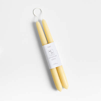 Natural Gold Beeswax Taper Candle, Set of 2