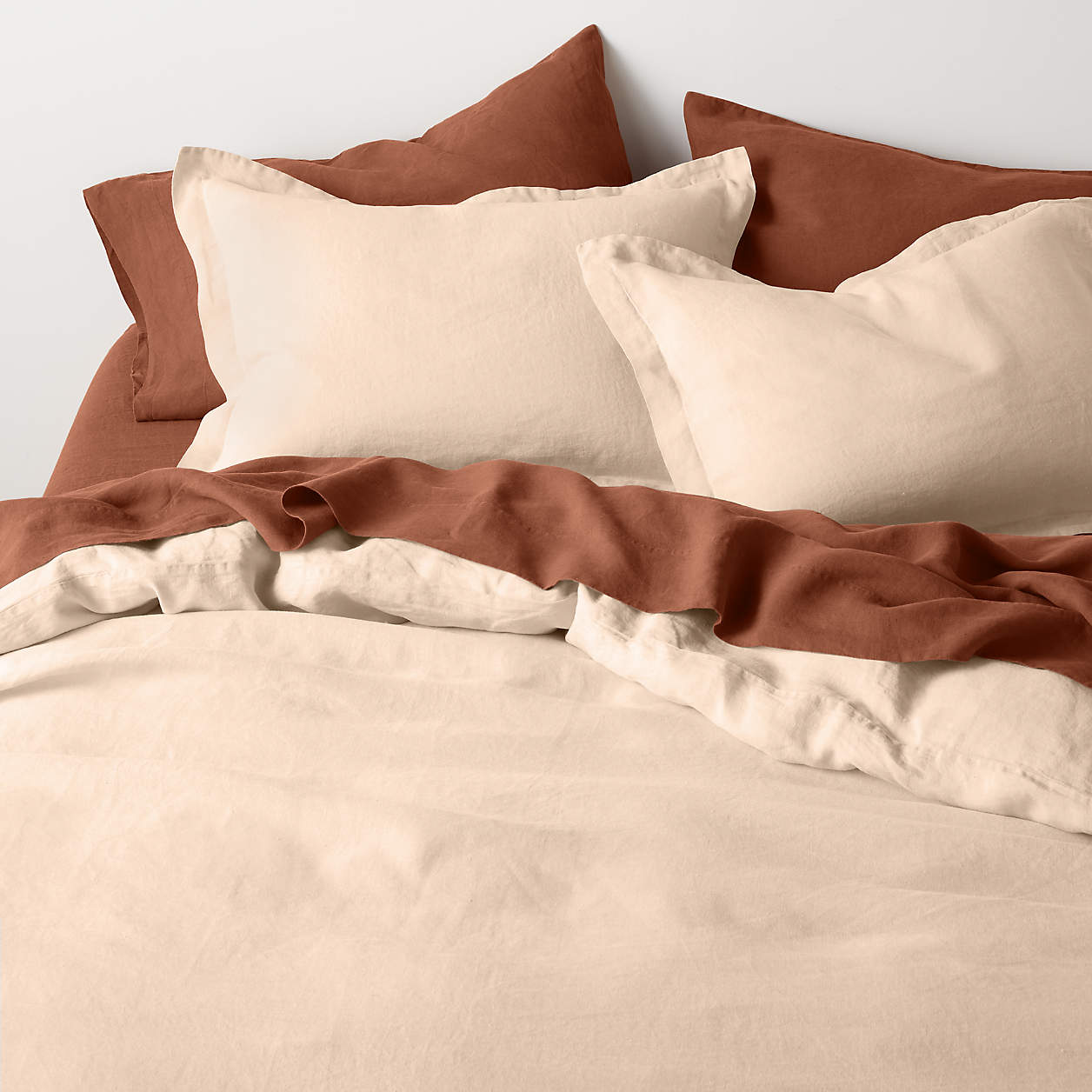 Natural Hemp Fiber Elegant Pink Duvet Covers Crate & Barrel