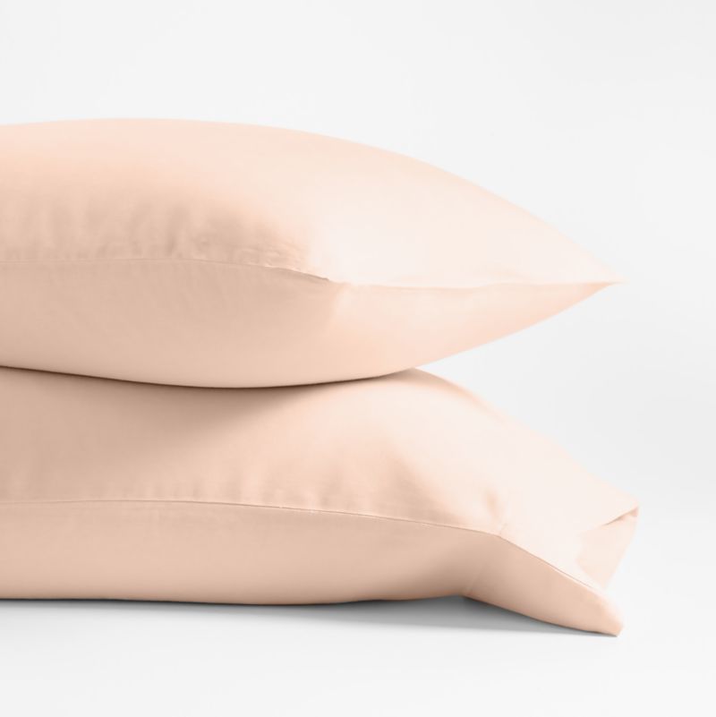 New Natural Hemp Elegant Pink Standard Pillowcases, Set of 2