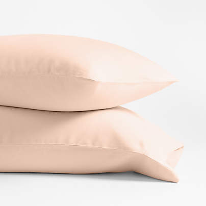 New Natural Hemp Elegant Pink King Pillowcases, Set of 2