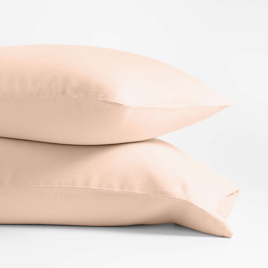 Natural Hemp Fiber Elegant Pink Standard Pillow Case, Set of 2