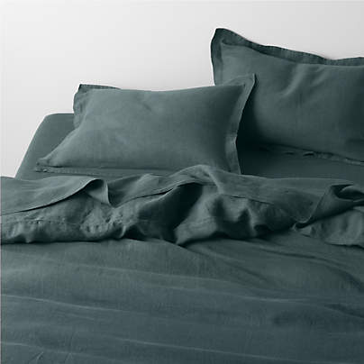 New Natural Hemp Sea Green Full/Queen Duvet Cover