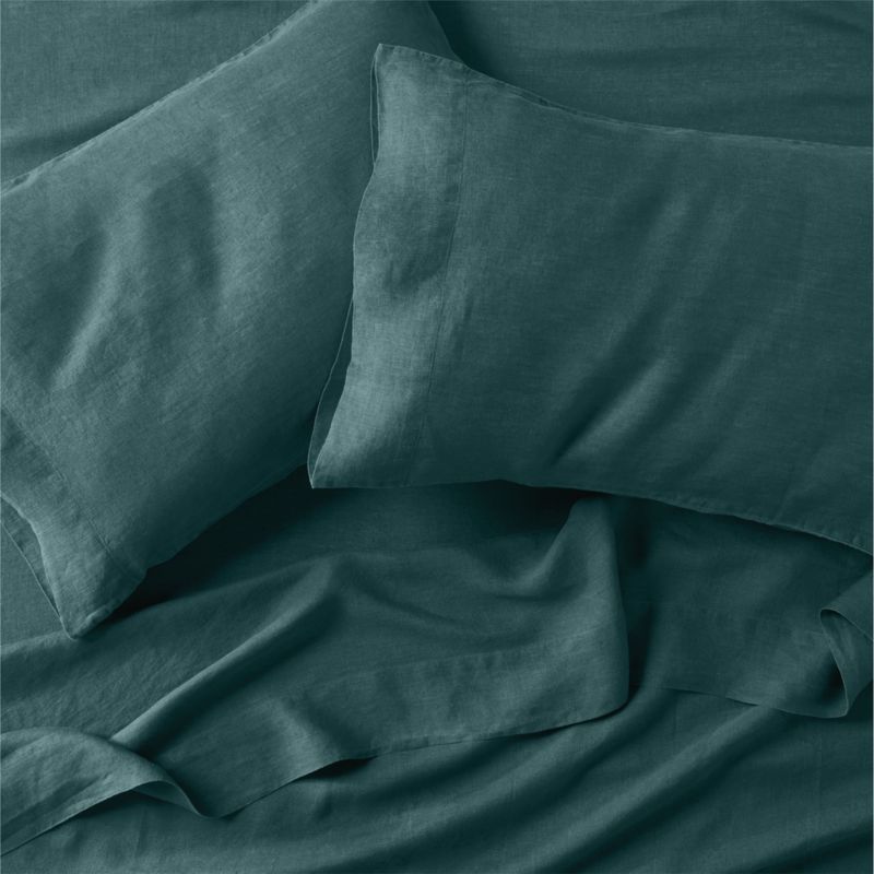 New Natural Hemp Sea Green Full Bed Sheet Set