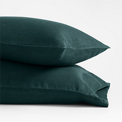 View Aire Natural Hemp Sea Green Standard Pillowcases, Set of 2 details