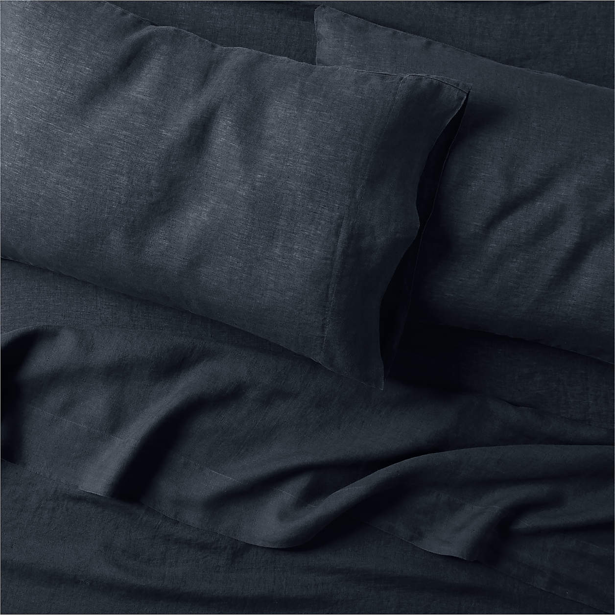 Natural Hemp Fiber Sultry Navy Full Bed Sheet Set Crate & Barrel Canada