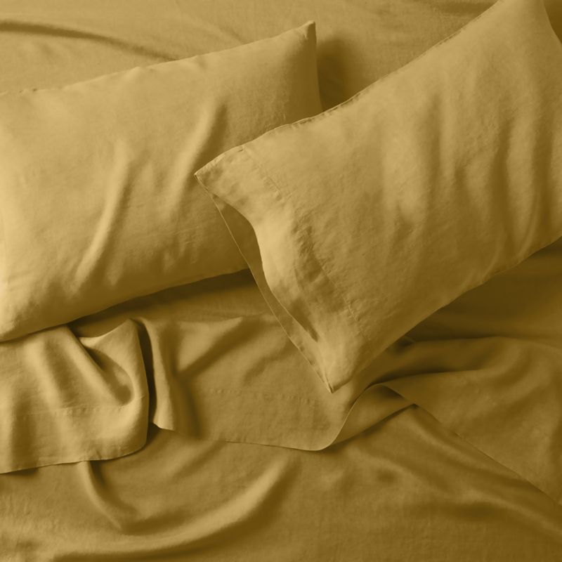 New Natural Hemp Savannah Yellow Full Bed Sheet Set
