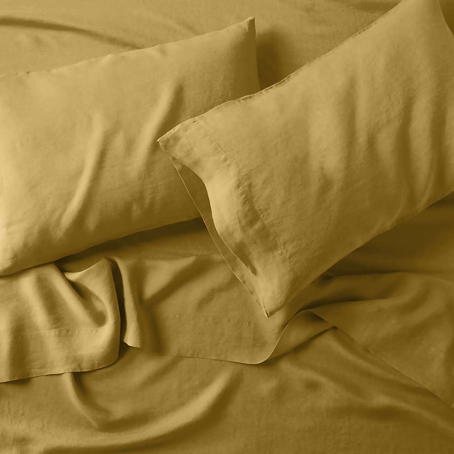 new-natural-hemp-savannah-yellow-king-bed-sheet-set-reviews-crate