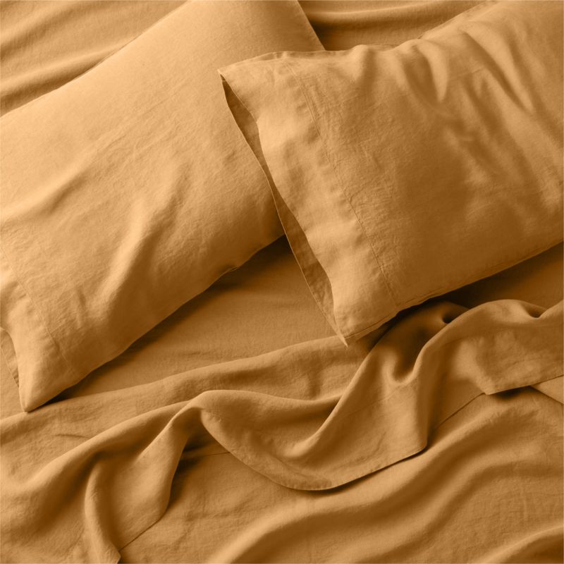 Brulee Brown Natural Hemp Sheet Sets Crate & Barrel