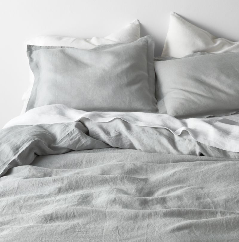 Pewter Grey Natural Hemp Full/Queen Duvet Cover