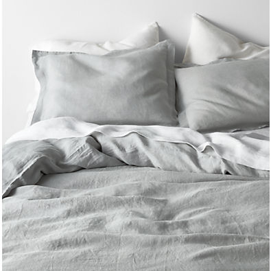 View Pewter Grey Natural Hemp King Duvet Cover details