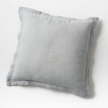 Pure Linen Pinstripe Grey Euro Pillow Sham + Reviews