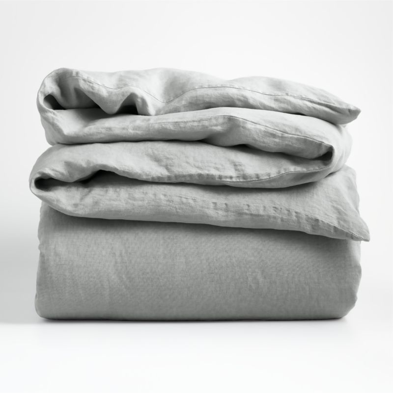 Pewter Grey Natural Hemp Duvet Cover - image 2 of 5