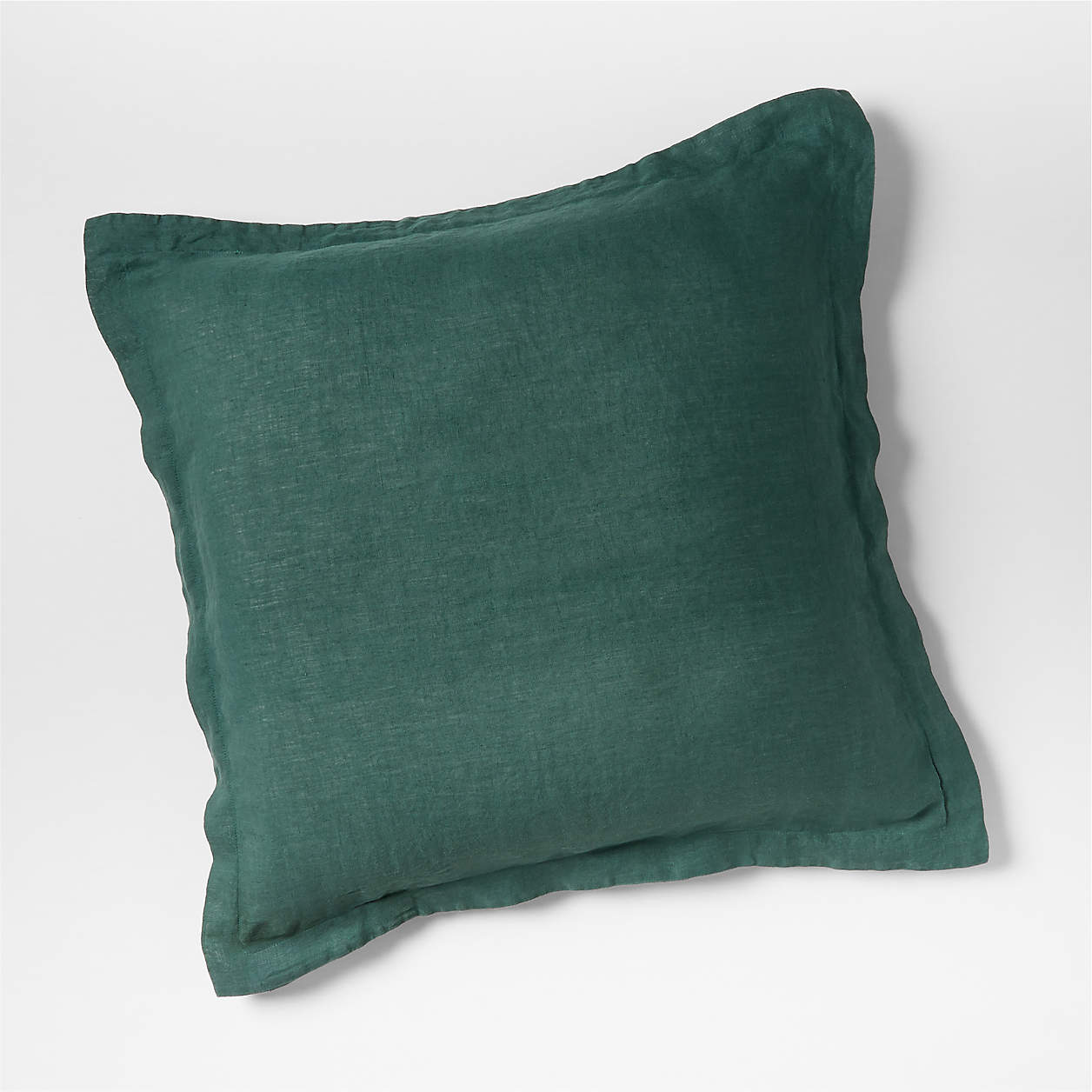 Spruce Green Natural Hemp Fiber Euro Pillow Sham Crate & Barrel