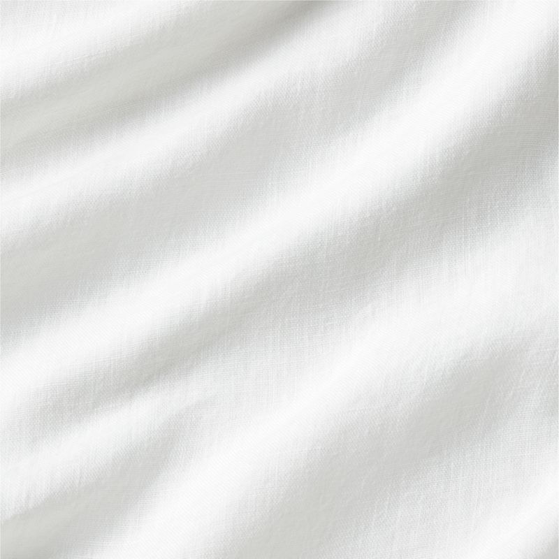 New Natural Hemp Merrow Stitch Crisp White Full/Queen Duvet Cover - image 2 of 8