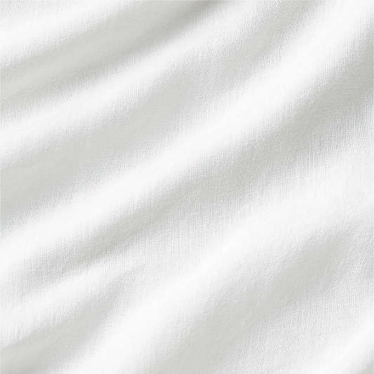 New Natural Hemp Merrow Stitch Crisp White Twin/Twin XL Duvet Cover