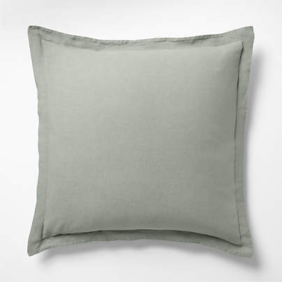 Aire Natural Hemp Shadow Sage Green Euro Bed Pillow Sham