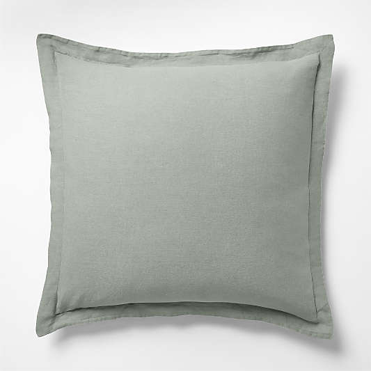 New Natural Hemp Sage Shadow Green Euro Bed Pillow Sham