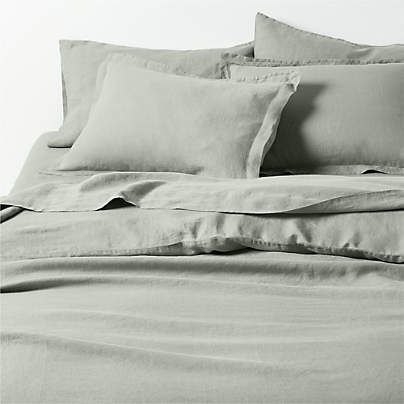 Aire Natural Hemp Shadow Sage Green King Duvet Cover